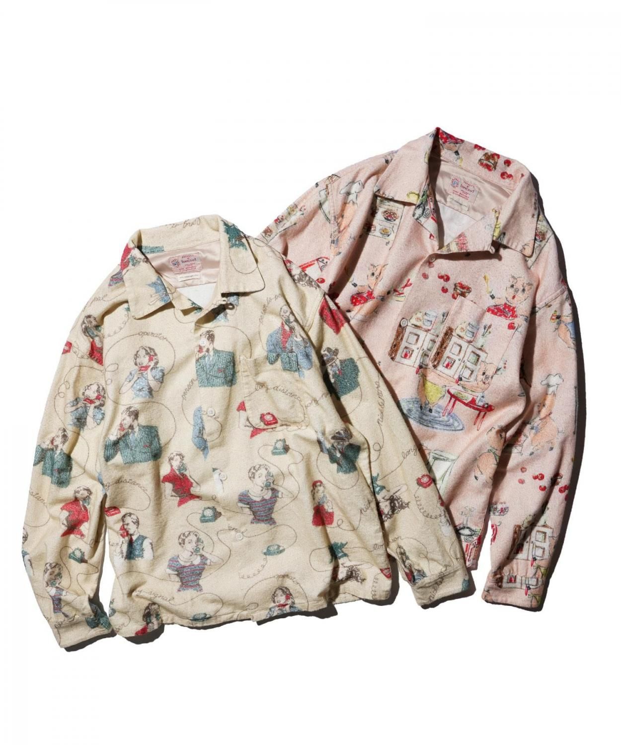 TOWNCRAFT PRINTED NEL LOOP COLLAR SHIRTS — new arrival