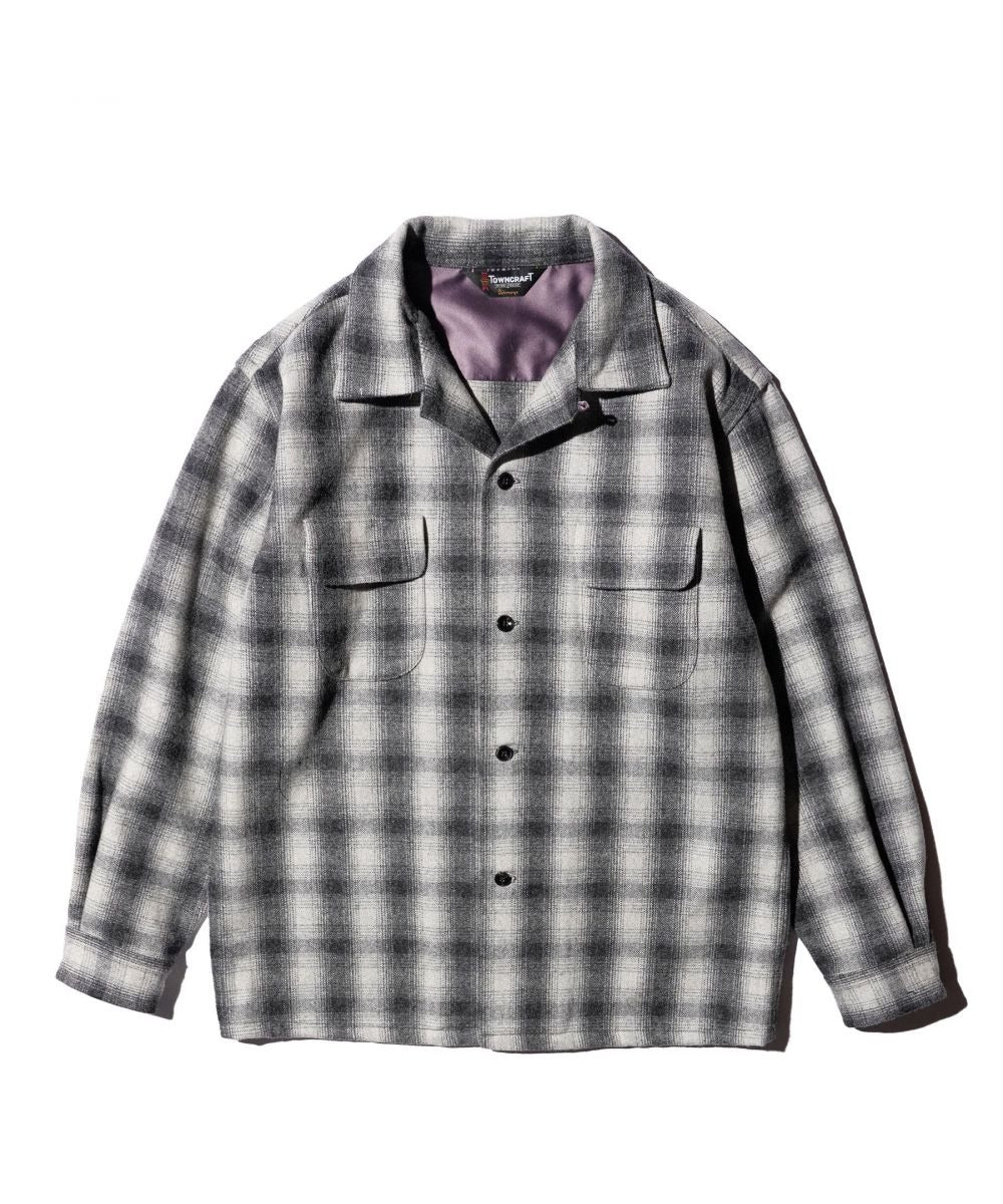 TOWNCRAFT 50S WOOL OMBRE W-FLAP LOOP COLLAR SHIRT — new arrival