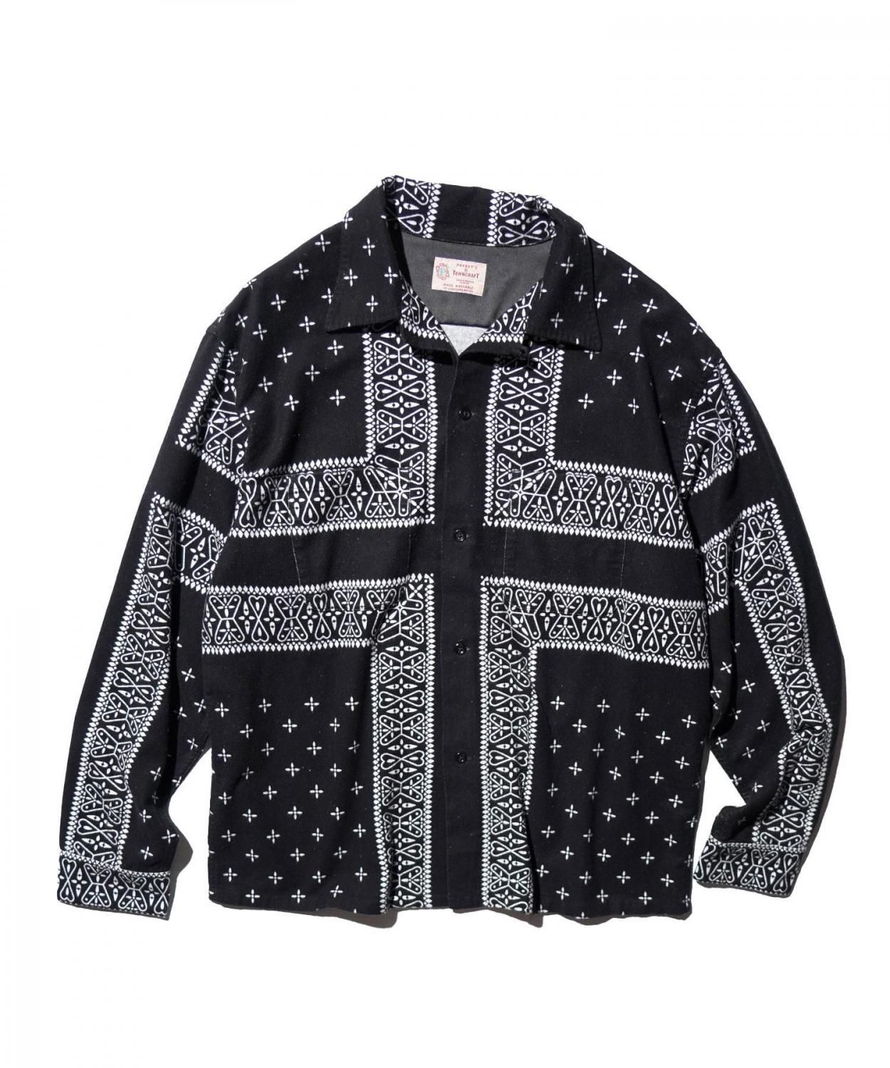 TOWNCRAFT PRINTED NEL LOOP COLLAR SHIRTS -PAISLEY- — special order by US TOKYO, Sangenjaya
