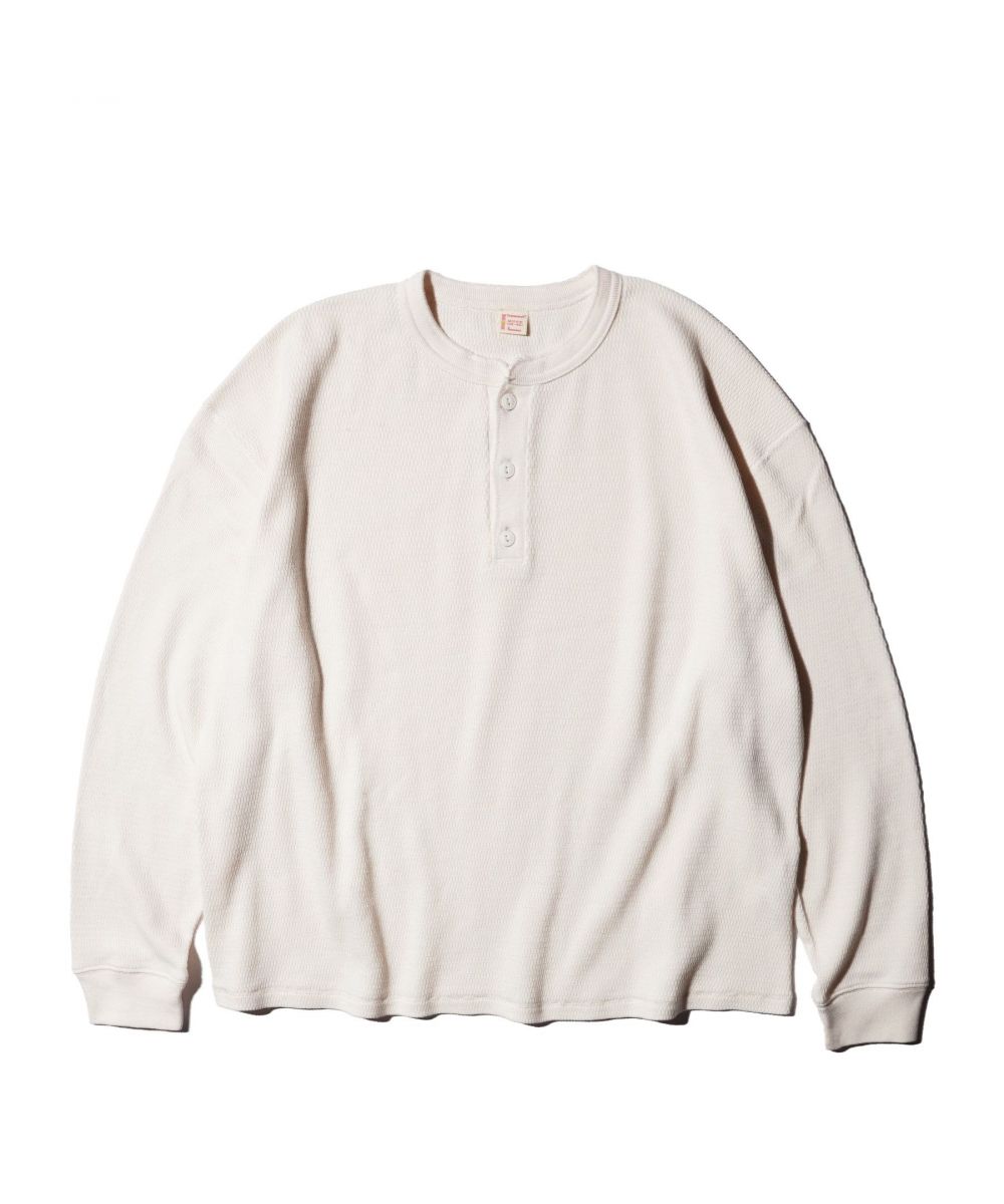 TOWNCRAFT COTTON THERMAL 3B HENLEY TEE — new arrival