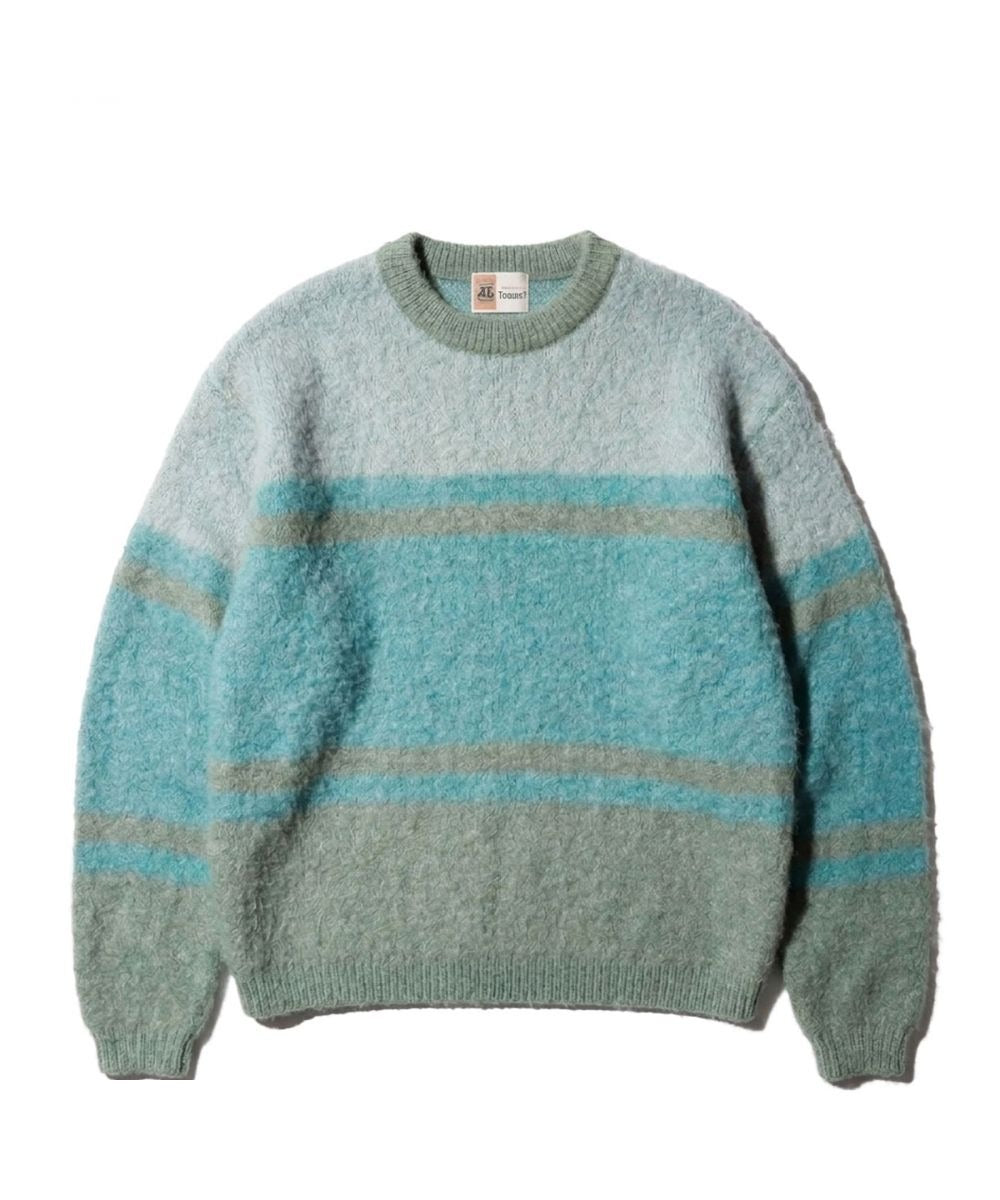 TOWNCRAFT MOHAIR SHAGGY JACQUARD CREW SWEATER — new arrival