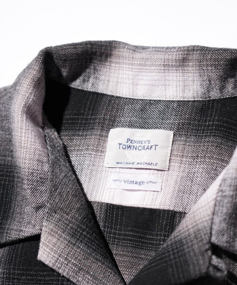 TOWNCRAFT ONE IN THE WORLD LOOP COLLAR BLACK-OMBRE FLANNEL SHIRT detail