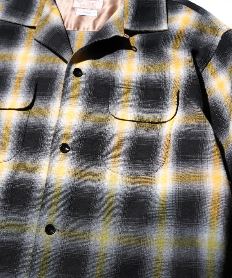 TOWNCRAFT ONE IN THE WORLD LOOP COLLAR W-FLAP 50S OMBRE FLANNEL SHIRT detail