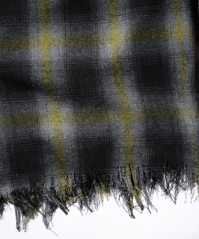 TOWNCRAFT ONE IN THE WORLD LOOP COLLAR W-FLAP 50S OMBRE FLANNEL SHIRT detail